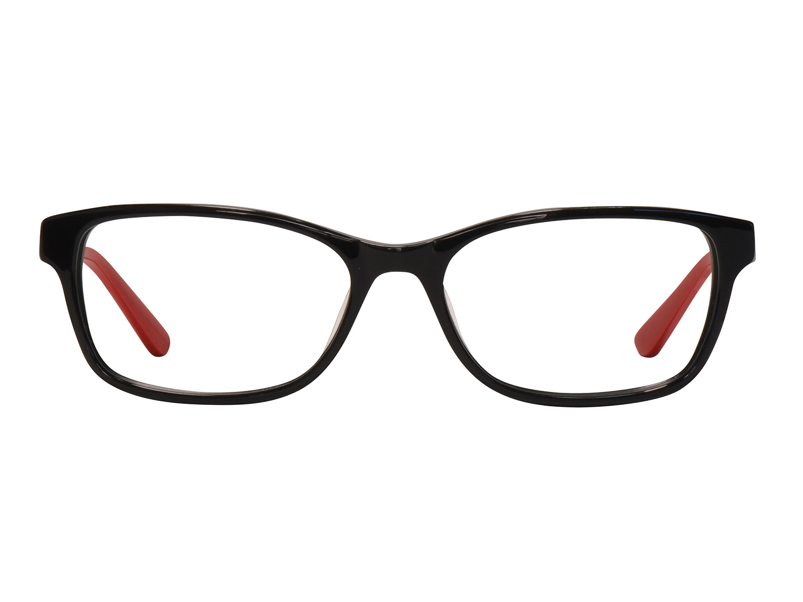 0. Classic-11-Black Front, Red Temples-Front