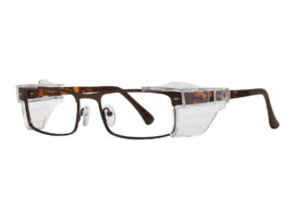 Stainless Steel Prescription Safety Glasses - Matte, Brown, Tortoise