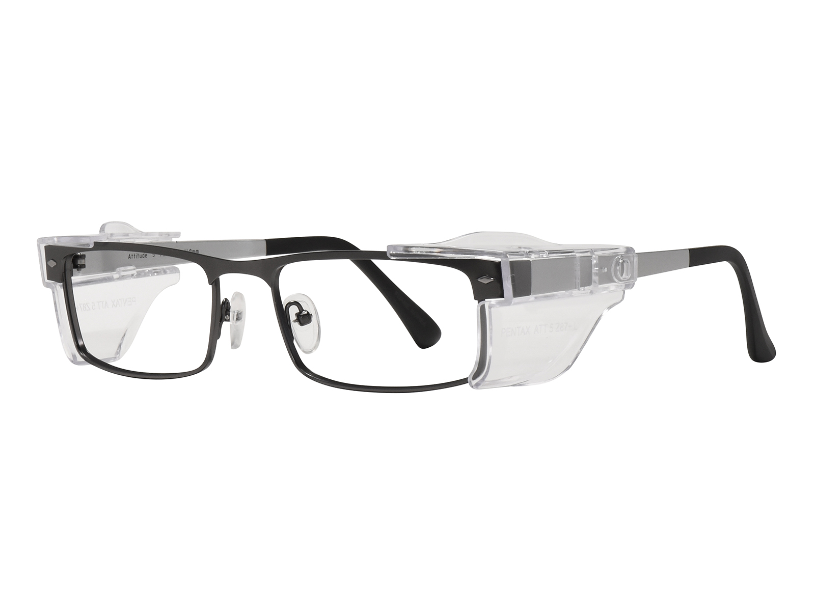 1. Attitude-5-Matte-Gray-Front-Silver-Temples-Quarter