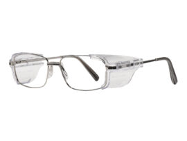 Stainless Steel Prescription Safety Glasses - Silver, Quarter
