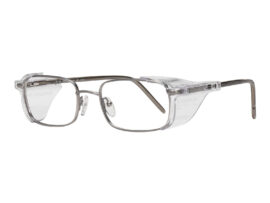 Metal Prescription Safety Glasses - Matte, Gray, Quarter