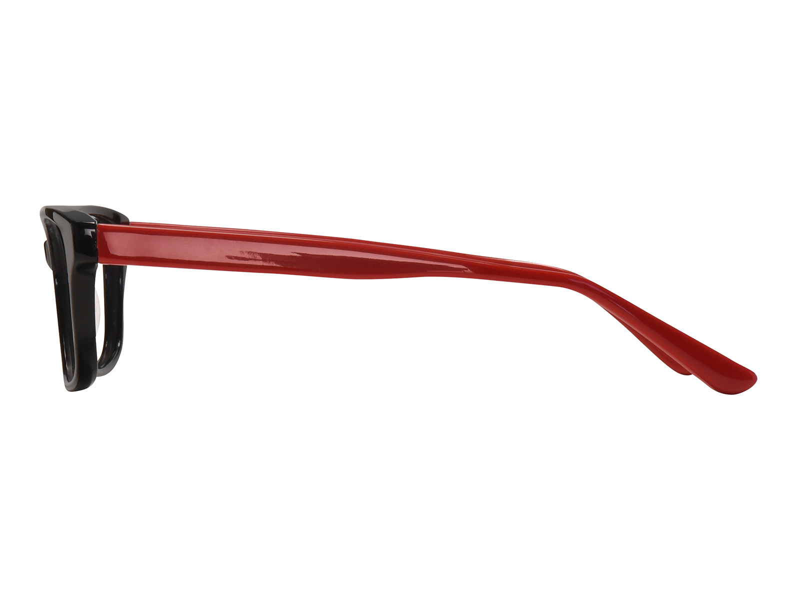 3. Classic-11-Black Front, Red Temples-Left