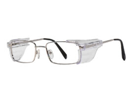 Stainless Steel Prescription Safety Glasses - Silver, Quarter