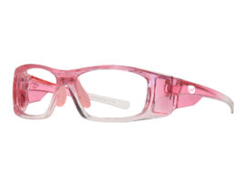 Plastic Prescription Safety Glasses - Pink, Crystal, Quarter