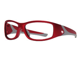 Plastic Prescription safety Glasses - Red, Quarter
